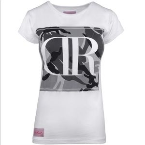 3/$30 Double Red White T-Shirt Camo Sz L